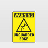 Custom Sign,Warning Unguarded Edge Sign
